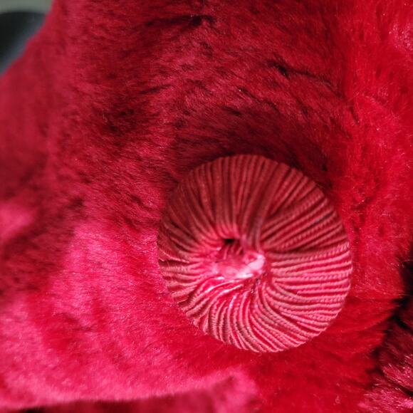 Vintage Borgana Russel Taylor Faux Fur Coat Bright Red Pile Soft Teddy 60s Small - Picture 16 of 16